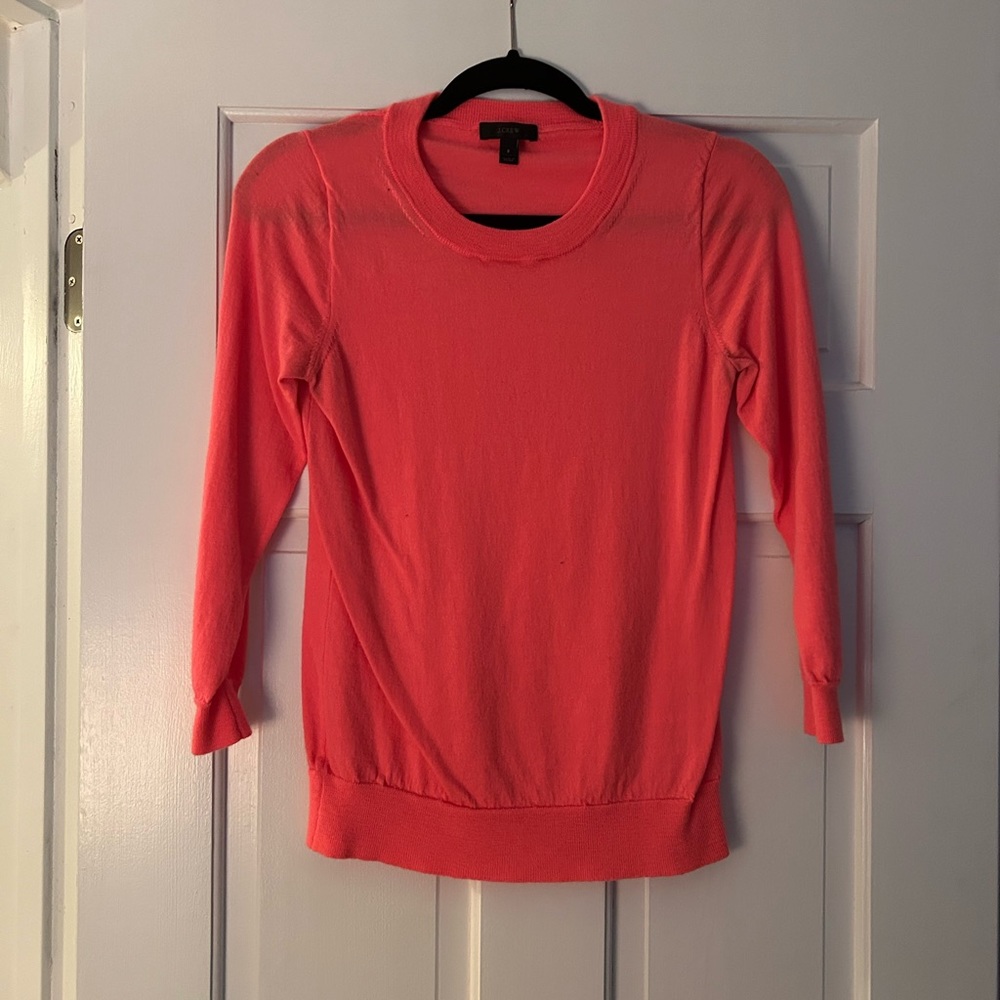 Orange JCrew Crewneck Sweater